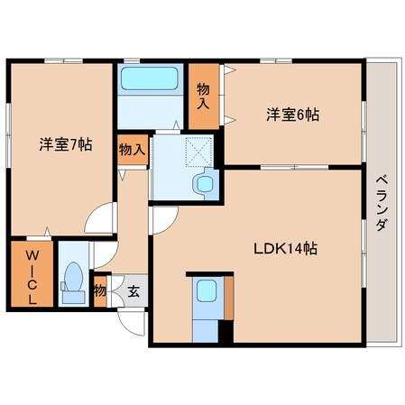 二上駅 徒歩9分 2階の物件間取画像